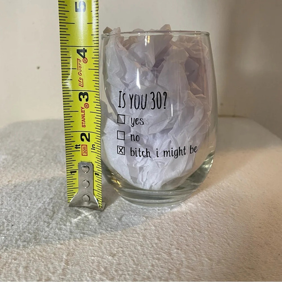 30th Birthday Is You Thirty Bday Gift Set of Two Items Wine Glass Greeting Card - Picture 6 of 6